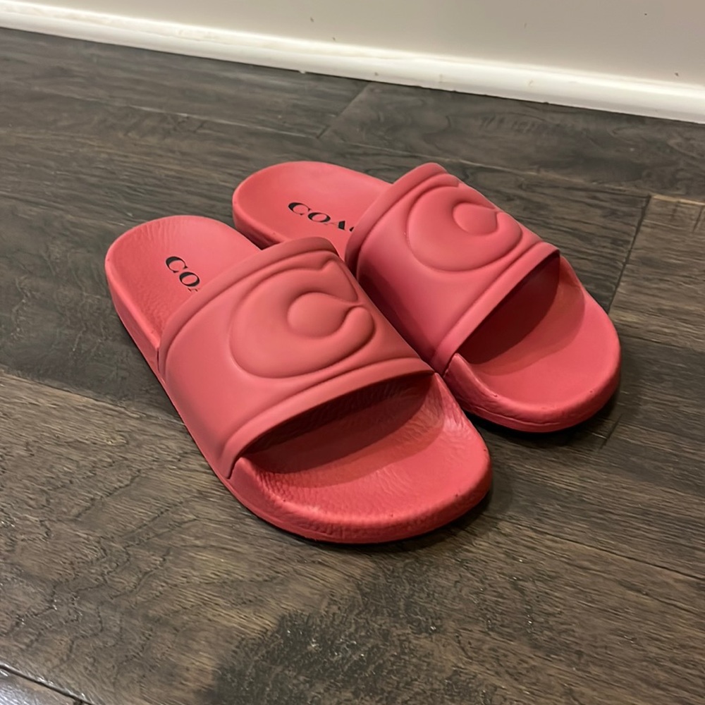 Coach New York Ulla rubber Slides Sandals Shoes new rogue pink Women’s Size 6